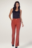 Calça Flare Com Nervura Terrosa Loofting